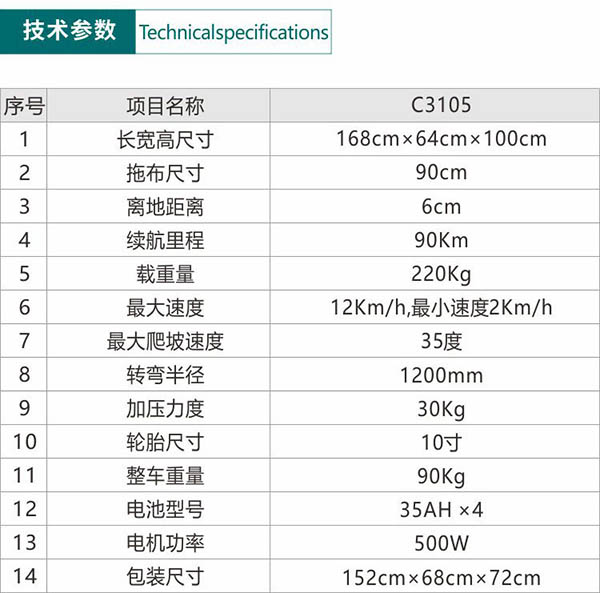 电动红寺堡尘推车C3105